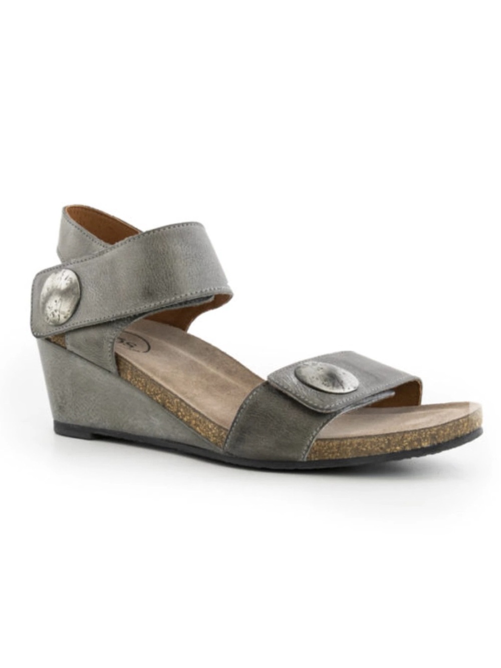 TAOS Footwear CAROUSEL 3 Leather Shoes EU 40 US Sz 9 - 9.5 Cushioned Wedge Grey